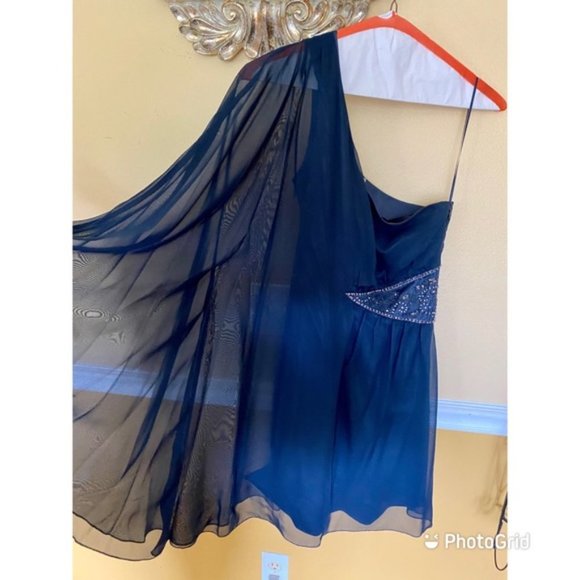 Free People Deep Sapphire one shoulder dress - Picture 6 of 12